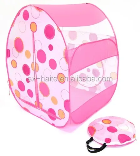 Princess Pink Polka Dot Twist Play Ball Tent House for Kids