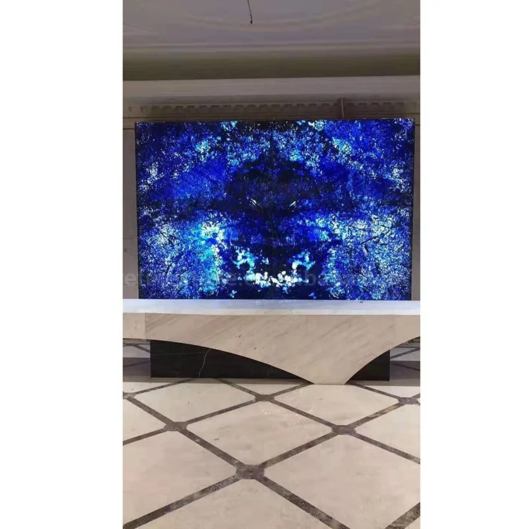 Design Natural translucent blue onyx gemstone slabs