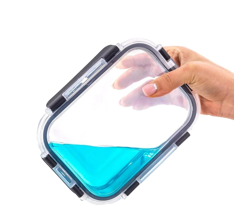 Hot Selling Glass Food Containers Rectangle Clip Lif Airtight Containers Kitchen Accessories Lunch Box for food storage