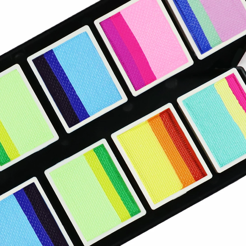 GP Professional Face Paint Kit with Split Cakes Water Based Face Painting Colors for Kids and Adults  Rainbow Face Paint Palette