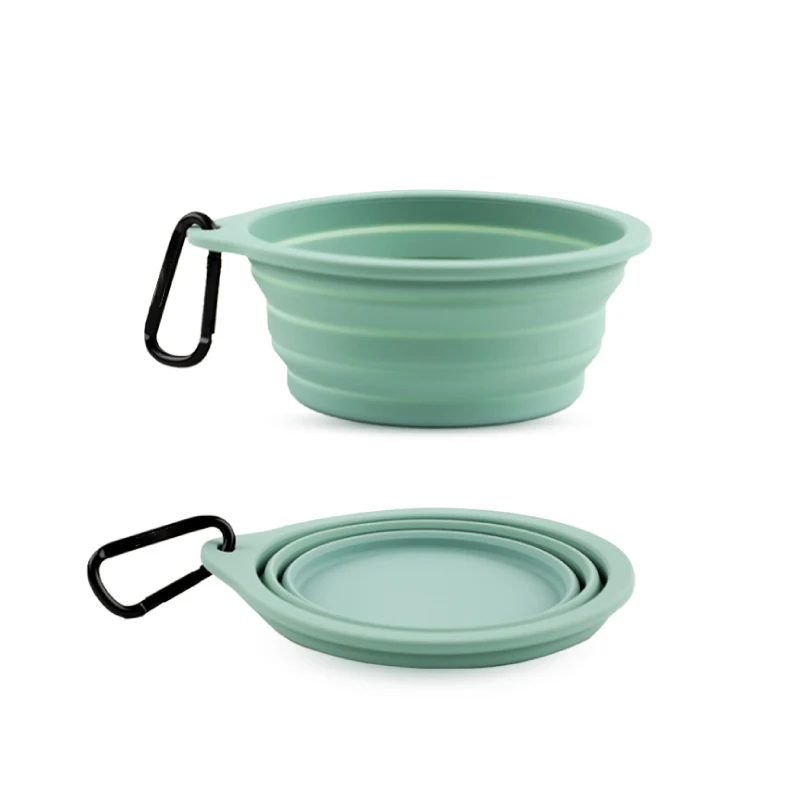 Custom Folding Collapsible Travel Pet Bowl Silicone Dog & Cat Bowl for Feeding On-The-Go travel dog bowl