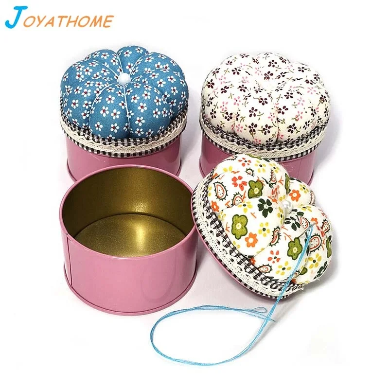 Pumpkin Wrist Pin Storage Box Sewing Box Thread Needle Holder Cushion Pillow Pins Tools Cloth Embroidery Cross Stitch Tool Kit