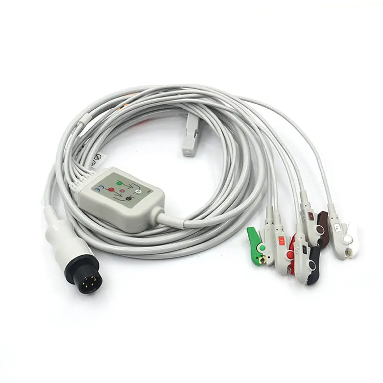  Гибкий медицинский защелкивающийся кабель Holter ECG свинцовый ЭКГ