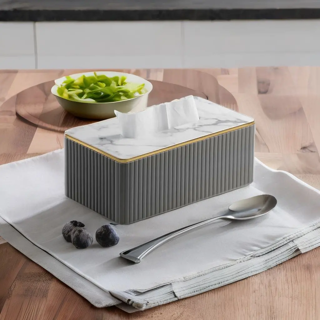 MAVOBO New Arrival Luxury Kitchen Bathroom Office Home Decor Black Leather Tissue Holder