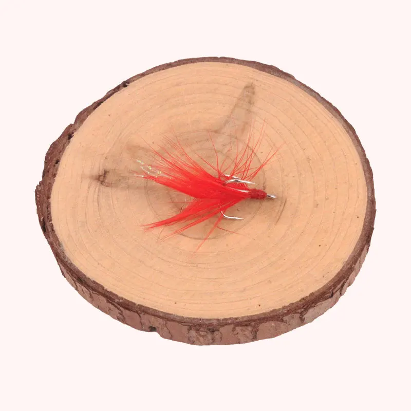 Colored feathers ordinary three book hook 2 4 6 8 10 Bound hair hook road subbait with hook