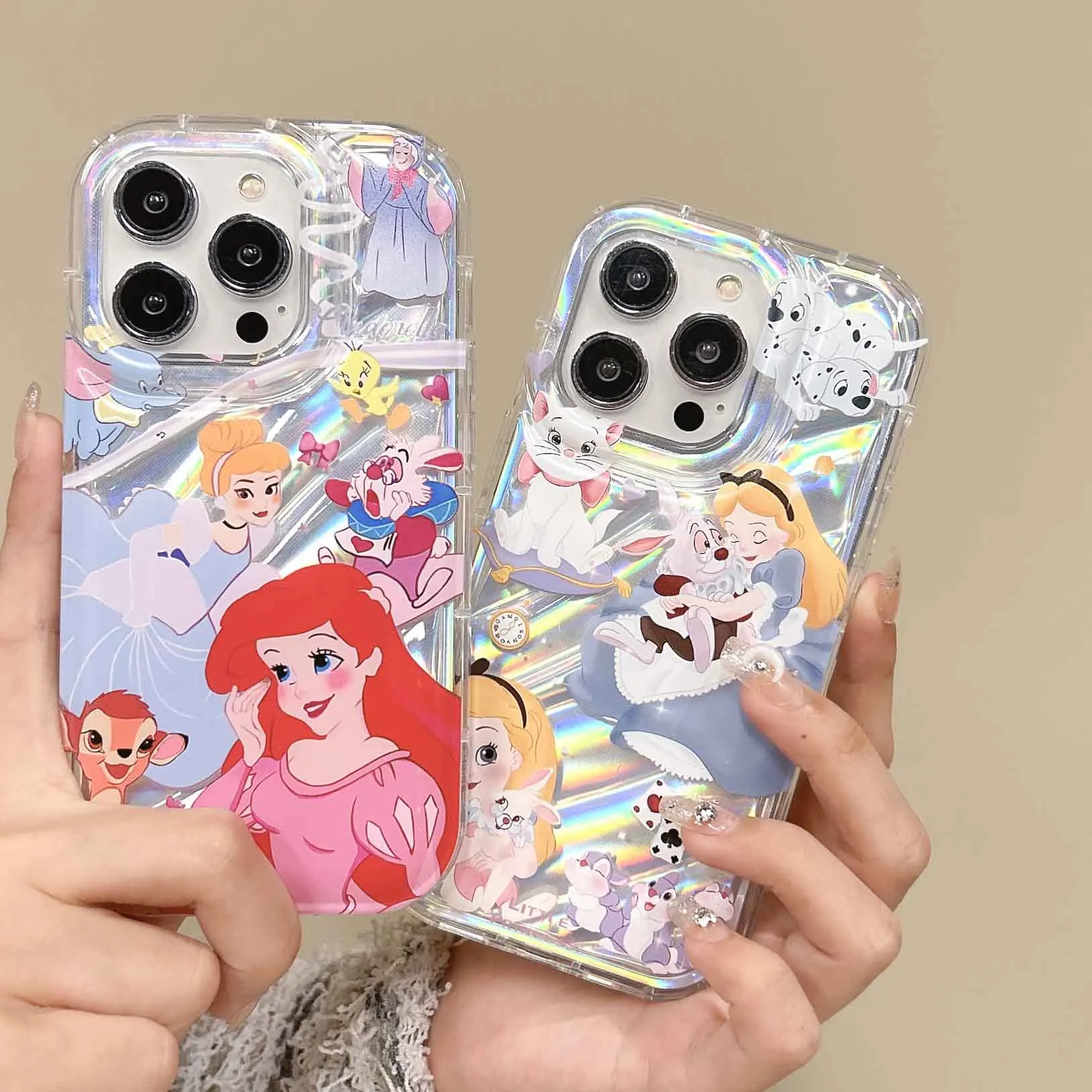 Cartoon Princess Mermaid Rabbit Shell For Apple Iphone 13 14 Pro Max Case Girly Bundle Case 2 In 1 Set