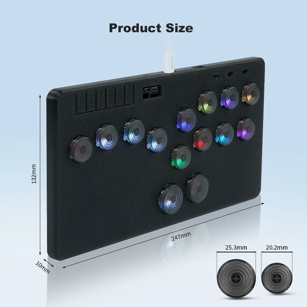 Flatbox Ultra Hitbox Arcade Stick For P5 Mini hitbox Game Fight Stick Gamepad For PC/P4/P3/Switch