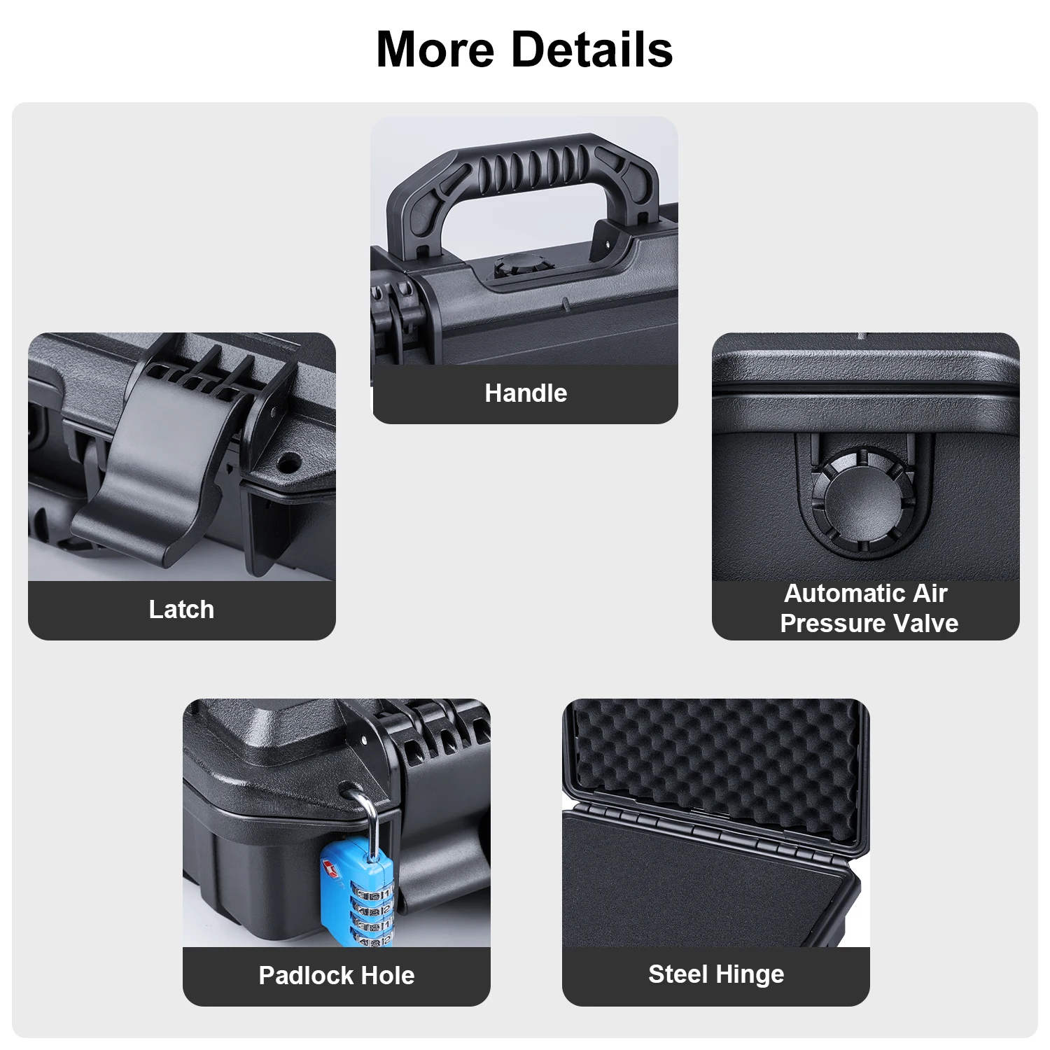 282609E Factory Universal Waterproof Hard Case Empty for Electronics and Tools, Interior Size 28.4x26.3x8.7cm