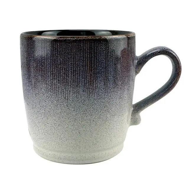 Large capacity hand paint logo reactive glaze ceramic coffee cup water mug