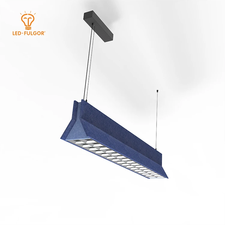 LED FULGOR 40 PET felt Color options UGR 19 office acoustic pane Linear LED light luminaire