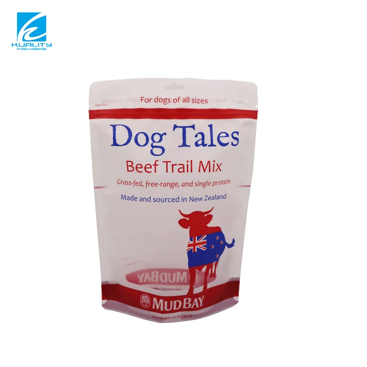 Custom printed plastic aluminum foil stand up pet dog food packaging bag