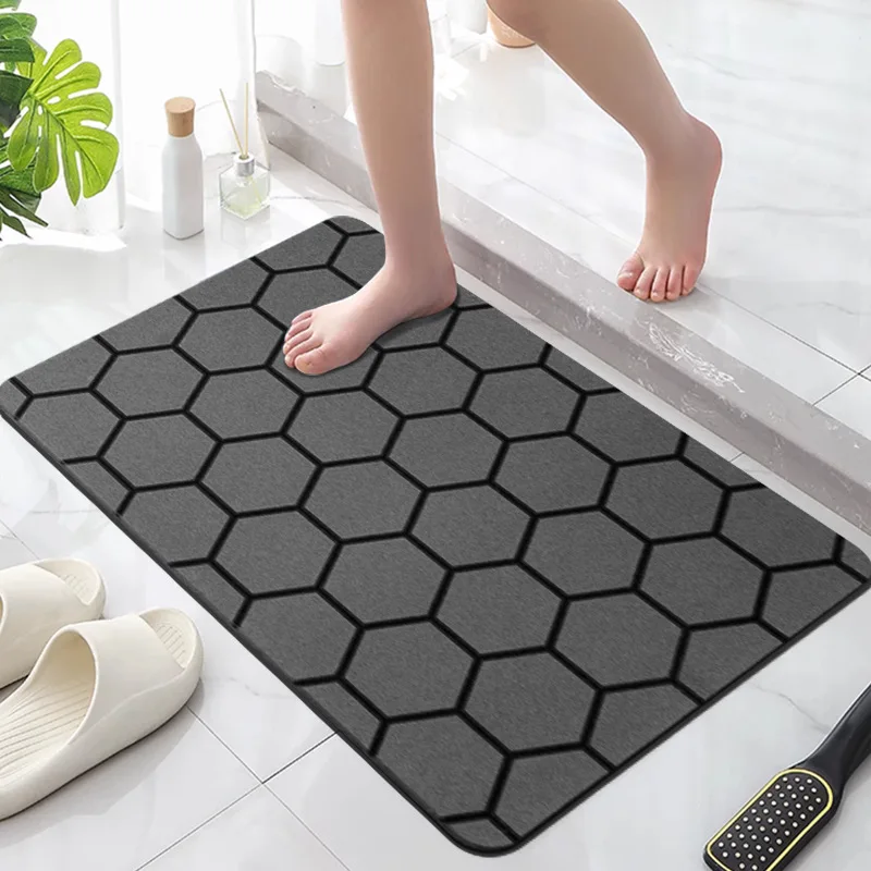 Charcoal Black External Sponge Carpets Ultra Soft Vacuum Package Sponge Bath Mat For Amazon Fba Warehouse