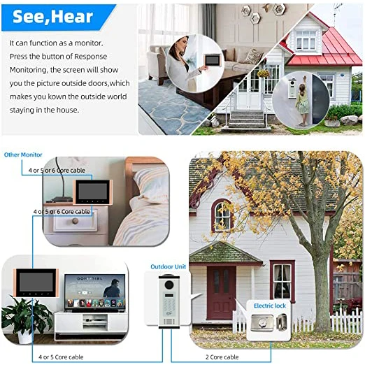 4.3 inch Building Access Control System Multi Apartment video door phone smart building video ring doorbell IP intercom system