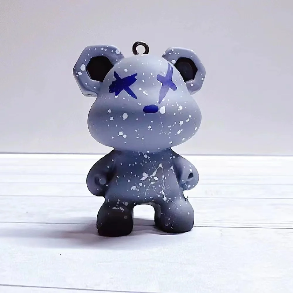 2023 Women Boy Girl Cute 3D Bear Key chain Animal Pendant keychains Metal Key Ring Accessories Keyring Small Gift