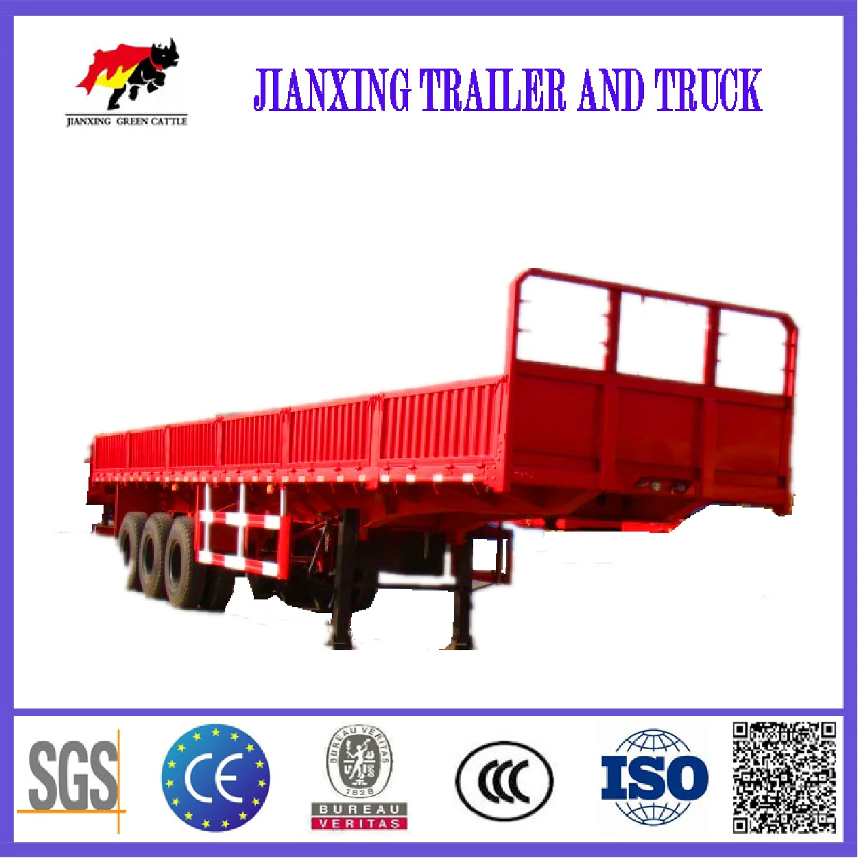 High quality Factory Directly Supply 40FT Tri-Axle Box Cargo fence Truck Semi Box Trailer semitrailers