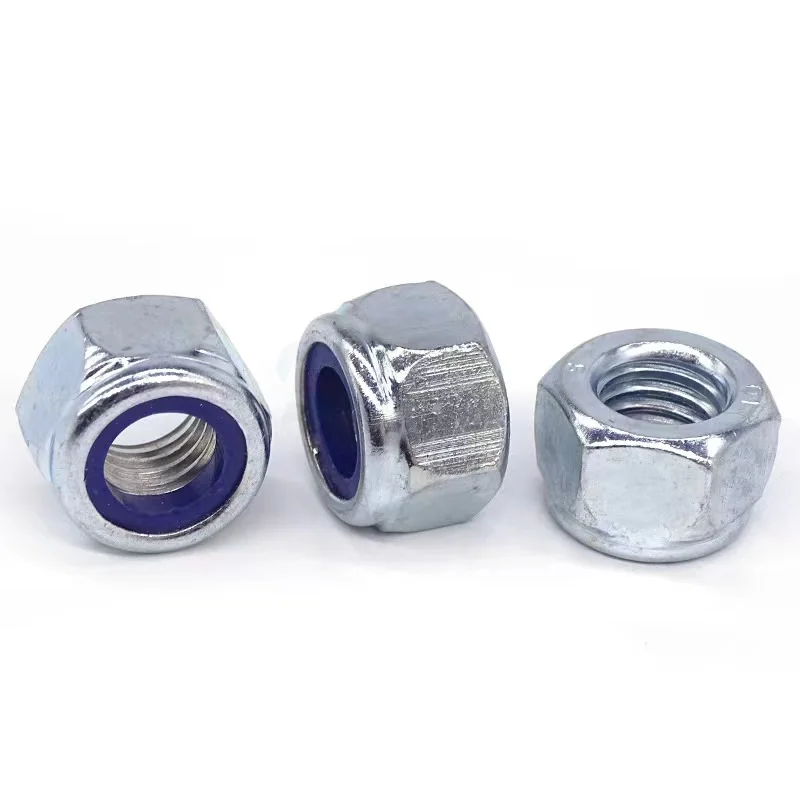 Manufacturer Custom DIN985 M8-M12 Galvanized Grade 4.8/ 8.8/ 10.9/ 12.9 Carbon Steel Hex Nylock Nut Nylon Insert Lock Nut