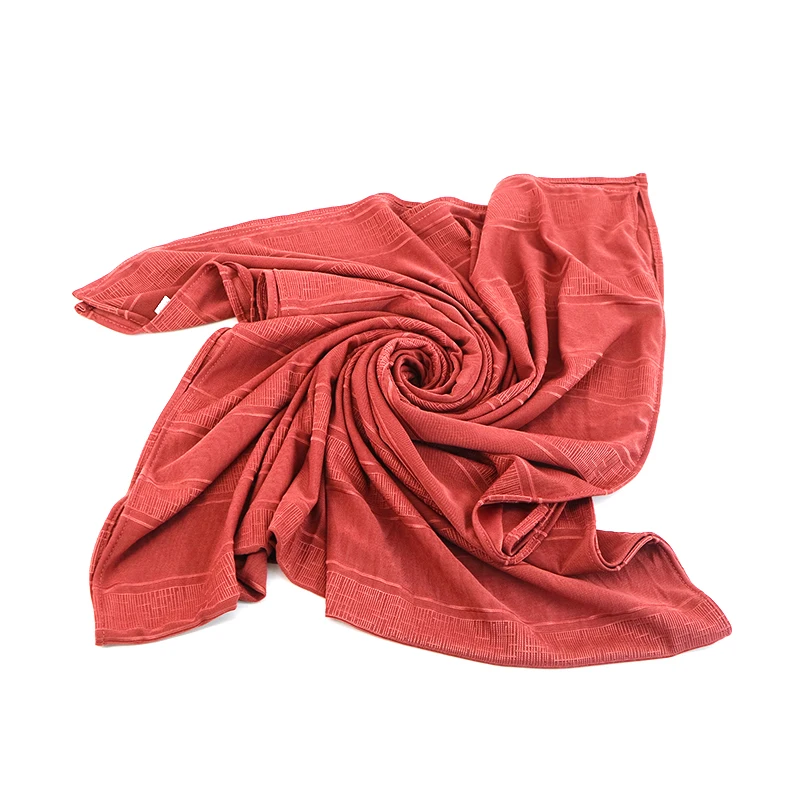 
Jacquard jersey scarf 2021 manufacturers new design hijab tulle breathable long shawl scarf fashion all-match 