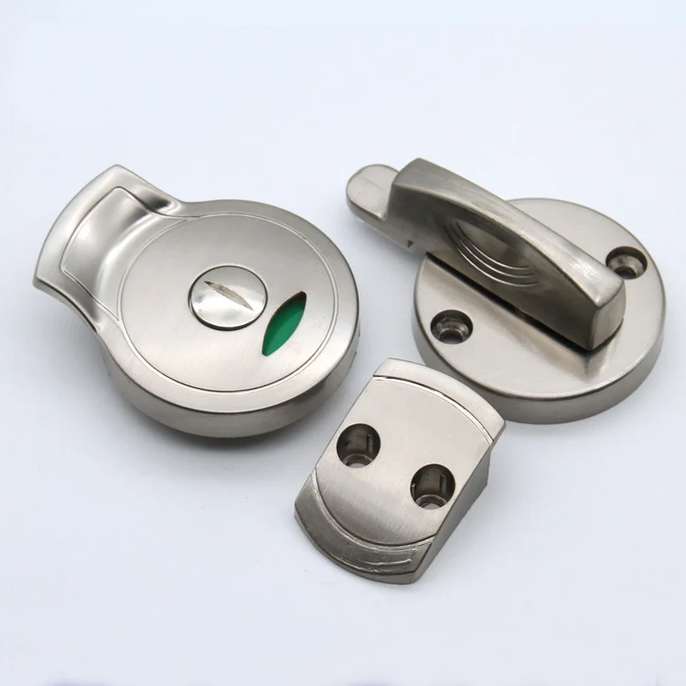 Factory HPL Toilet Cubicle Partition Zinc Alloy Indicator Latch Turn Door Locks For Public WC Cubicles
