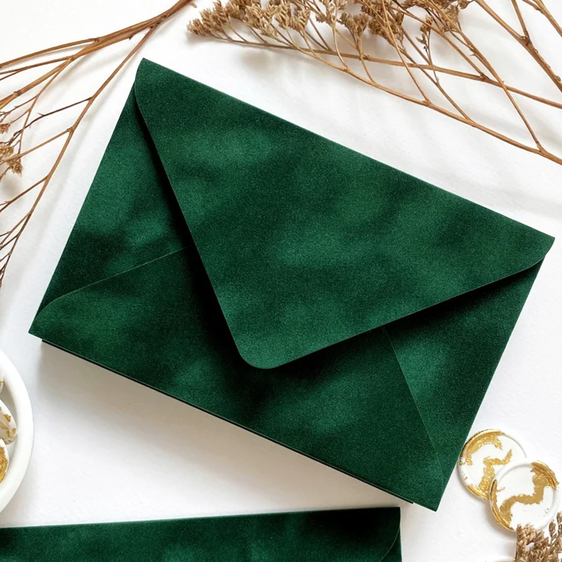 Custom Printed Logo High Grade Luxurious Envelopes Velvet Envelopes for business