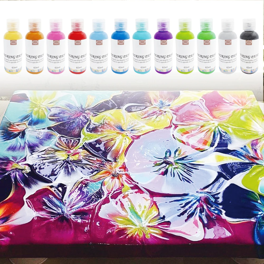 
Art Supplies with Silicone Oil Strainers for Canvas Wood DIY Art Pouring Acrylic Paint Set 