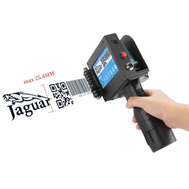 Yaomatec 25.4mm Handheld Inkjet Printer 4.3 Inch Touch Screen Quick-Drying Ink Cartridge Inkjet Coding Portable Handheld Printer