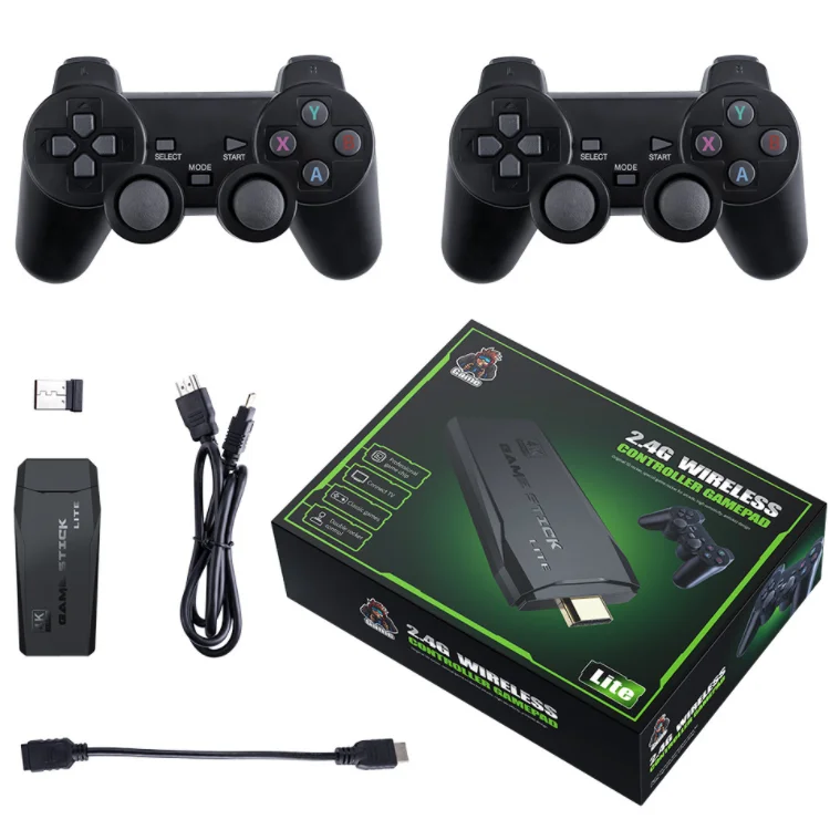 Video Game Consoles Retro 10000+ Games TV Stick 64G 4K HD MI 2 Wireless Controller Game Console