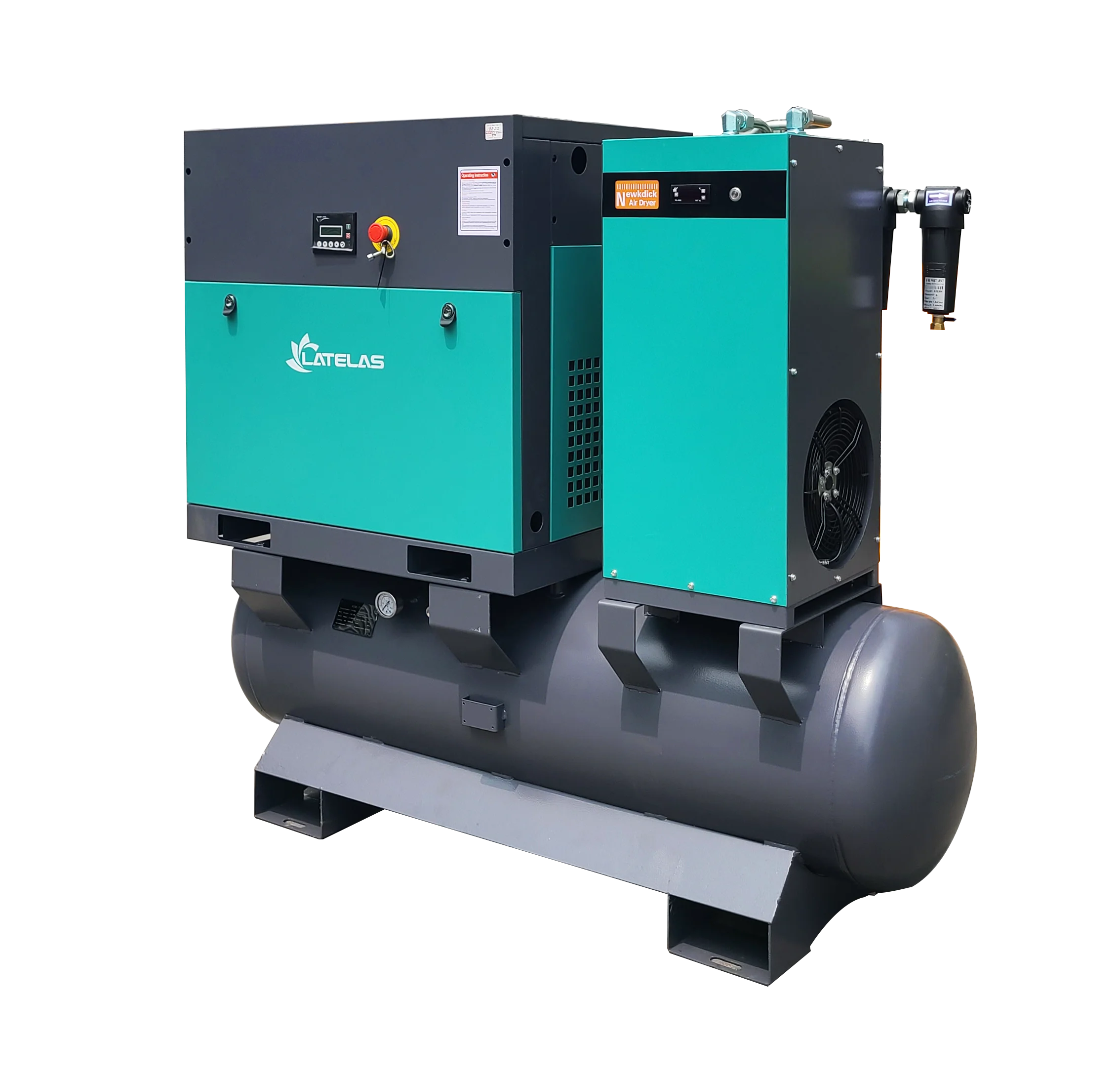 High efficiency IP54 2m3/min 8bar integrated variable speed screw air compressor