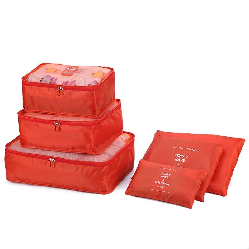 customized luggage bag organizer travel accessories set waterproof packing cubes 6 piece wholesale