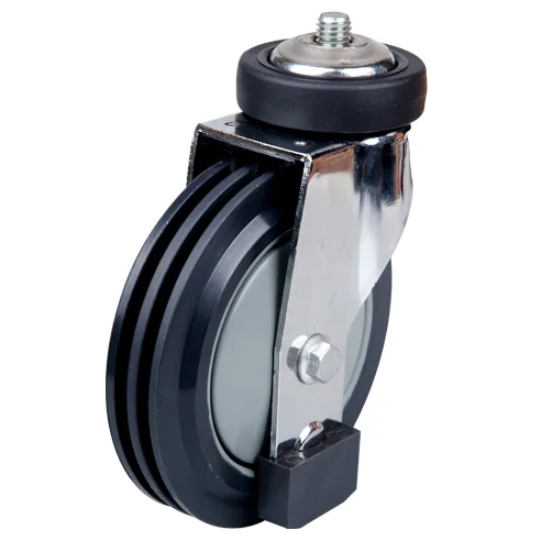 5inch 3dish pu Swivel Escalator caster with bumper TUV Certificate