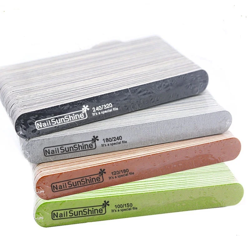 Деревянная Шлифовальная Пилка Для ногтей 100/100, баффер, прямая одноразовая шлифовальная доска, абразивная пилка для ногтей, водонепроницаемая Шлифовальная Пилка Для Ногтей