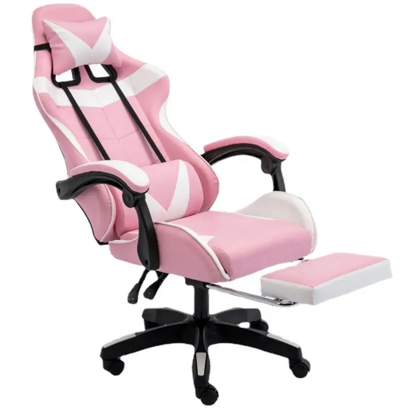 Mexico player leather stylish wide personalizado portable full white pu pvc rgb led gamer chair rotating footrest gaming chair