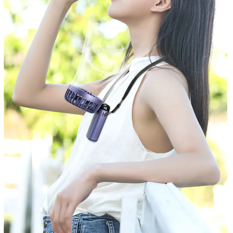Electric Fan Mini Rechargeable Hand Held Fan Mini Portable Fan with Phone Holder