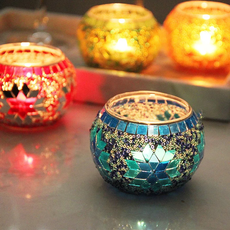 hot selling wholesale factory price 4pcs set mosaic candle holder