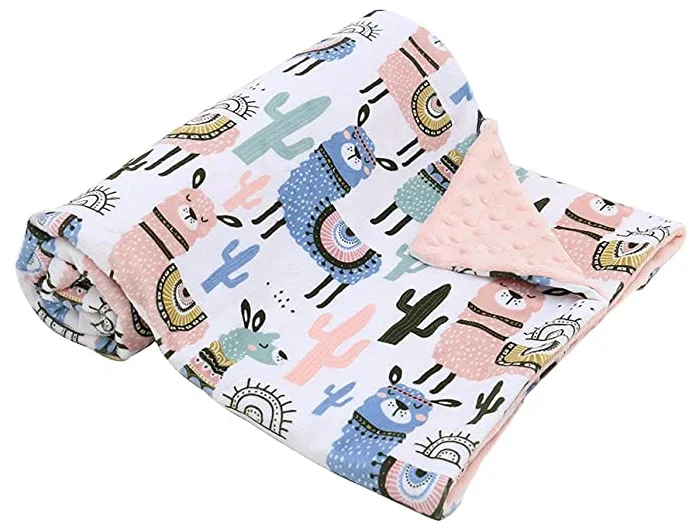 Super Soft Minky with Double Layer Dotted Backing for Newborn Best for Girl