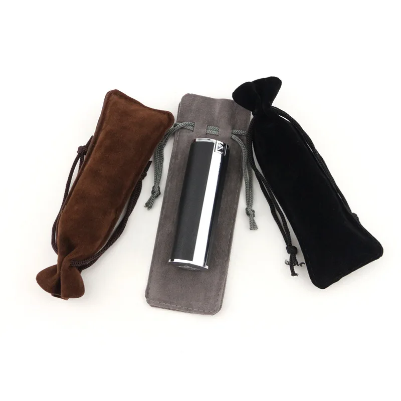 custom logo printed double side suede drawstring lipstick velvet pouch