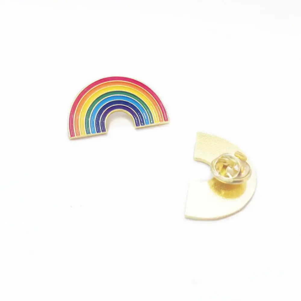 Metal crafts cheap wholesale rainbow lapel pin metal hat pins soft enamel rainbow pin badge
