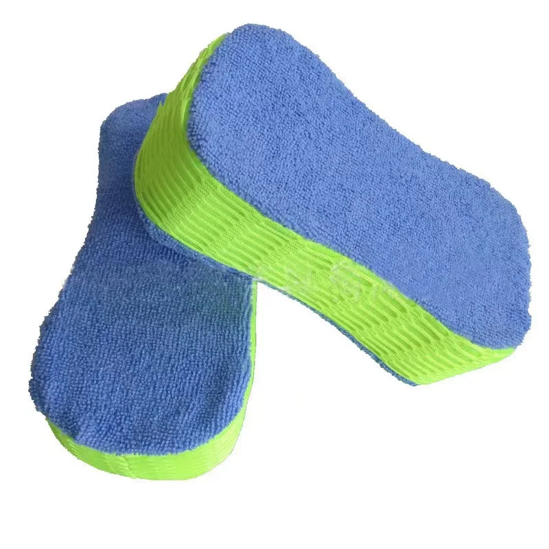Selected Auto Car Wash Pad Plush Microfiber Soft Cleaning Sponge OEM Auto Detailing Eight Shape Car Care Washing Pad Wholesale
