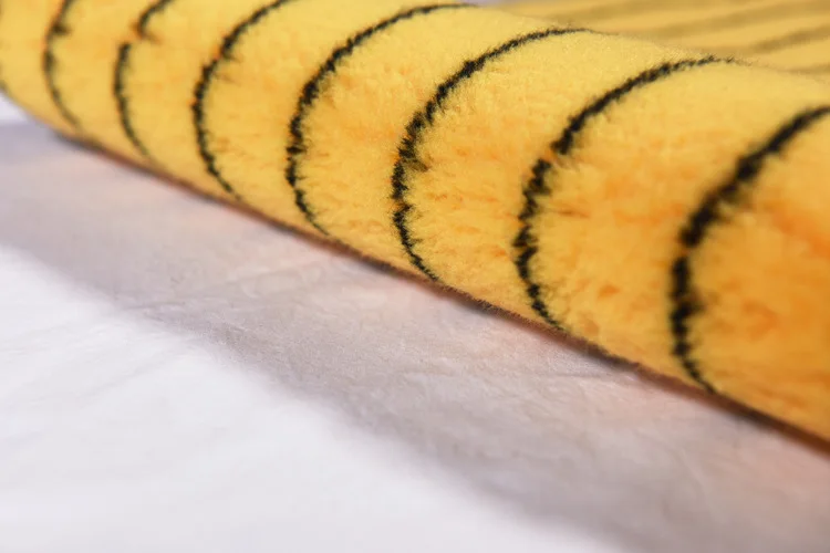Yellow base black stripe polyester Rolling fabric Warp knitting Paint brush fabric Brush fabric