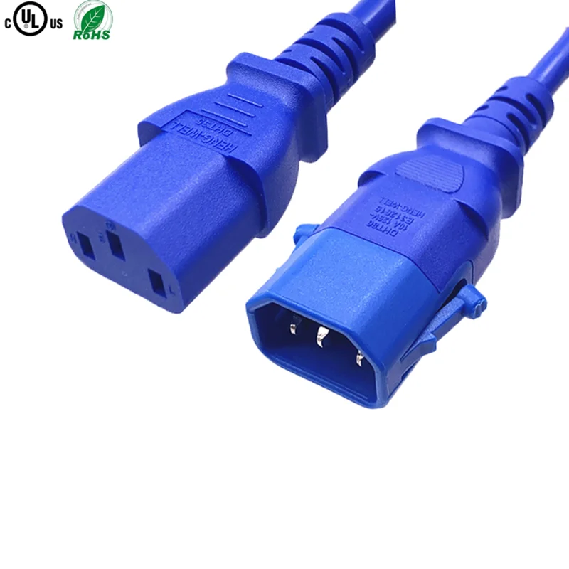 Удлинительный шнур питания 14AWG IEC C13-C14, штекер-гнездо, M/F Сетевой кабель для ПК PDU