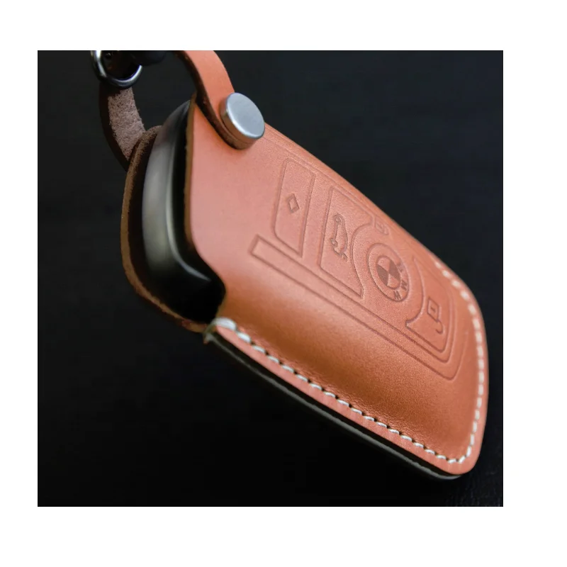 
YY Factory Handmade Genuine Leather Car Key Case Key Holder Pocket for BMW 