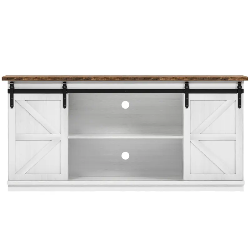 Kainice farmhouse living room furniture customized tv stand storage cabinet white wood display cabinets