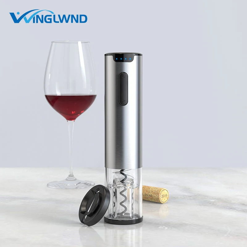 Rechargeable Electric Wine Bottle Opener Automatic Corkscrew Openers with Foil Cutter and USB Charging Cable - Blue bottleopener