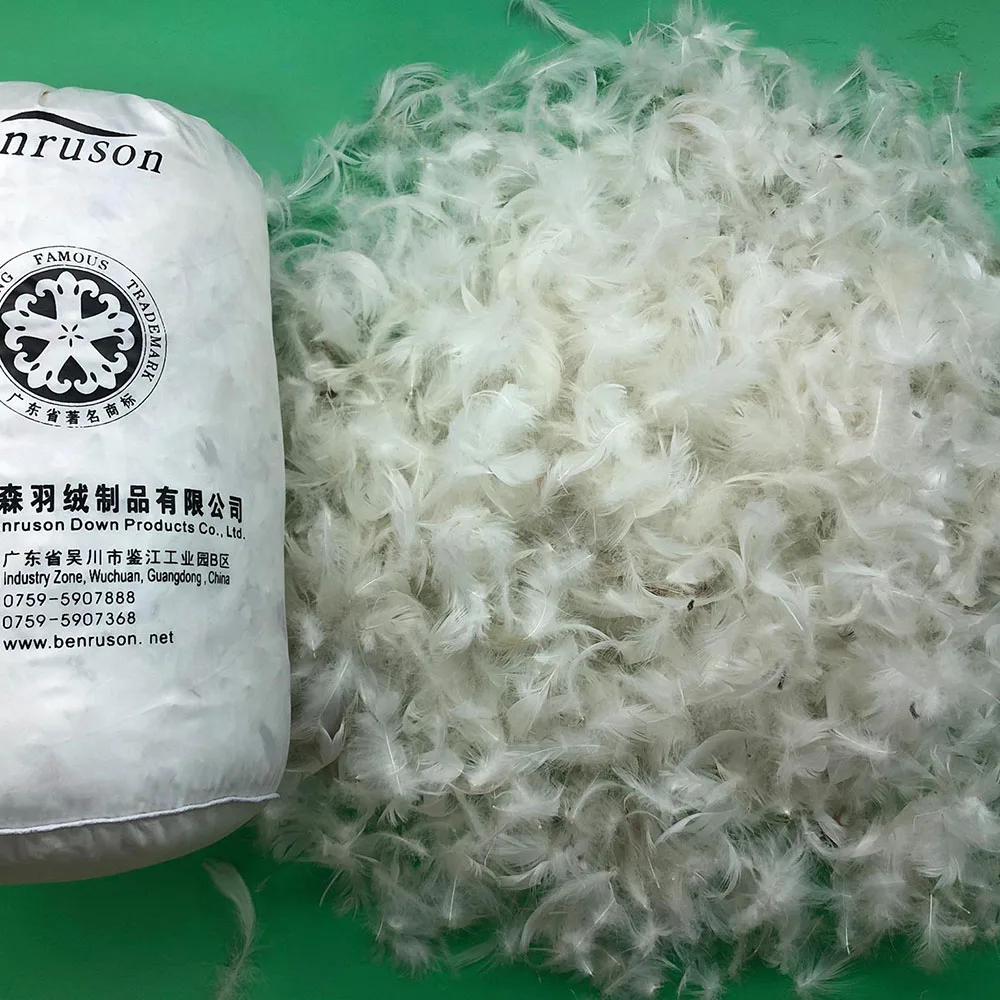 IDFL certified high cleanliness natural raw filling materials washed 2-4cm white goose feather