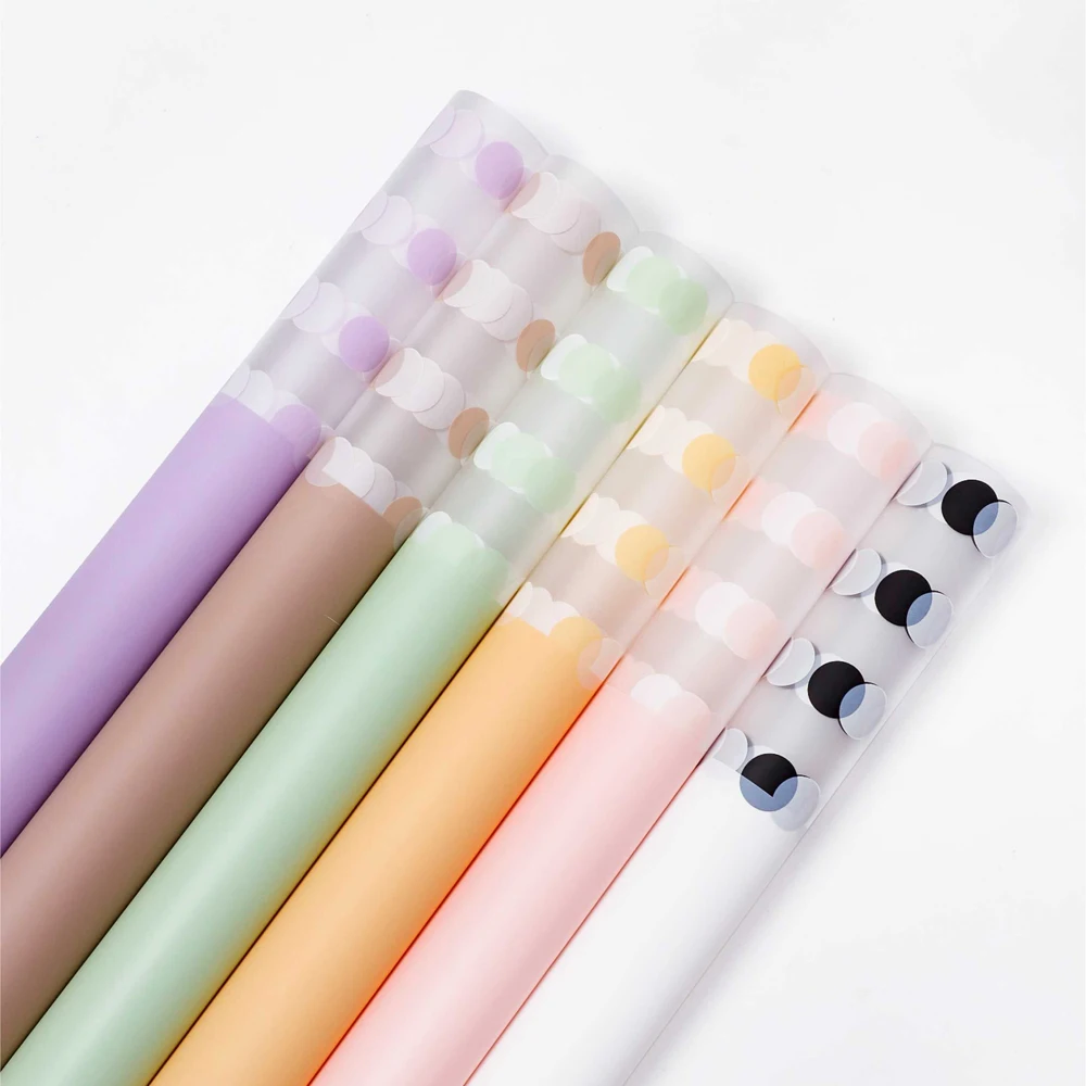 Fall In Color Waterproof Flower Wrapping Paper Dots Design Korean Matt Paper For Flower Bouquets