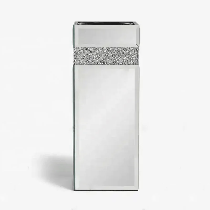 High Quality Wholesale Contemporary Square Mirrored Nordic Vases For Home Flower Vase Glass Crystal Vases