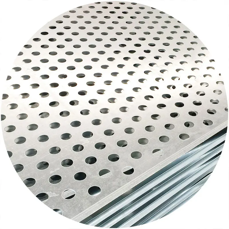 Ruilin Perforated Punching Round Taggered Hole Pattern Metal Mesh Security Screens Plate Superior Strength Aluminum Sheets
