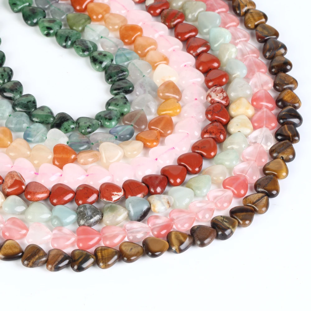Wholesale Price Natural Heart Stone Beads Rose Quartz Lapis Lazuli For Jewelry Making DIY Bracelet Necklace Handmade