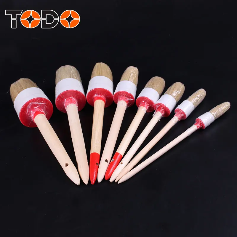 TODO brush round wooden handle paint brush with plastic ferrule