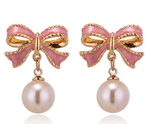 DAIHE 2024 Wholesale New s925 Silver Needle Style Earrings Versatile Pearl Bow Earrings Fashion Jewelry Earrings