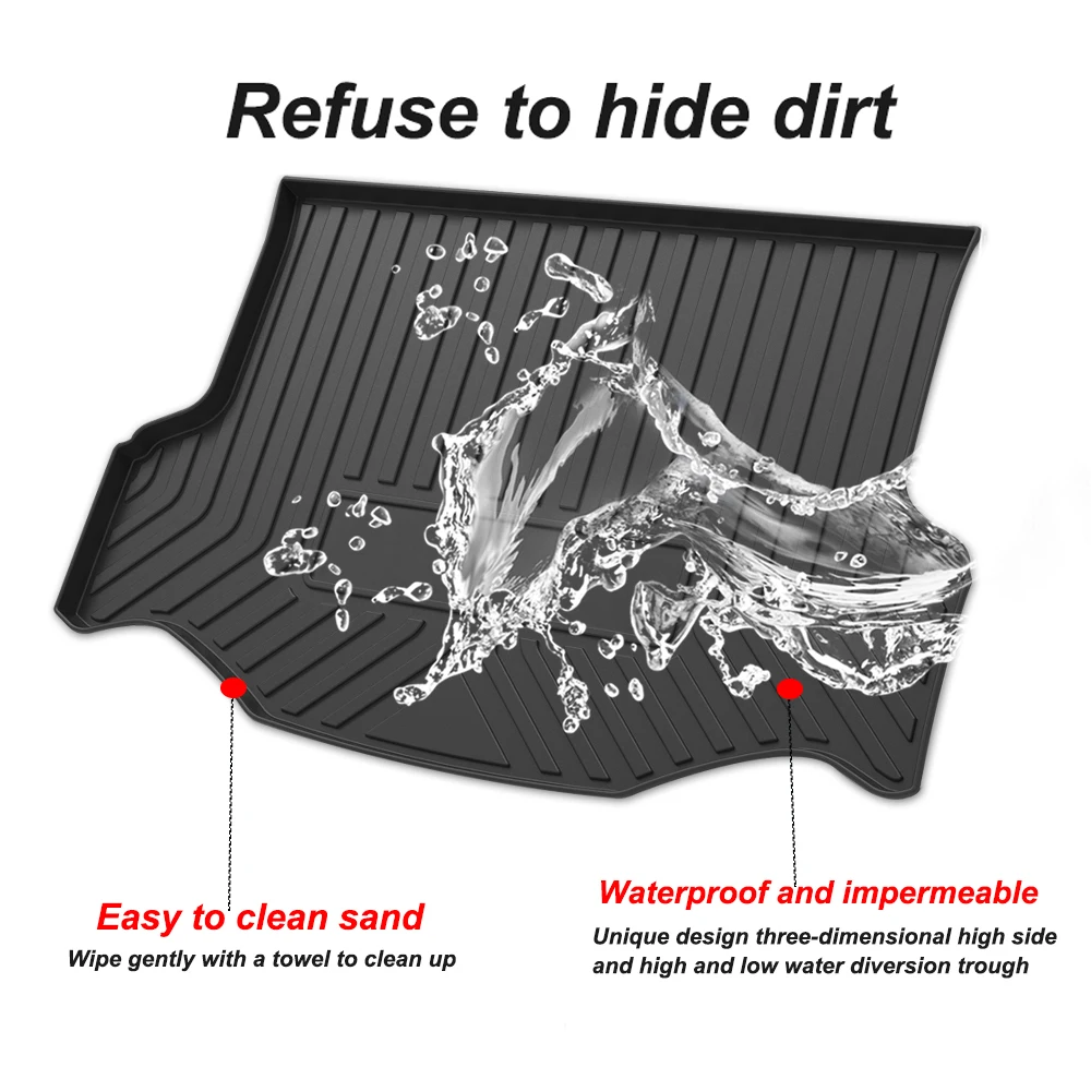 Muchkey Car Trunk Mat For Toyota RAV4 2013 2014 2015 2016 2017 2018 2019 TPE Car Accessories Pretty Car Trunk Mat